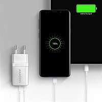 AXAGON ACU-PQ20W nabíječka do sítě 20W, 2x port (USB-A + USB-C), PD3.0/PPS/QC4+/AFC/Apple, bílá AXAGON ACU-PQ20W nabíječka do sítě 20W, 2x port (USB-A + USB-C), PD3.0/PPS/QC4+/AFC/Apple, bílá