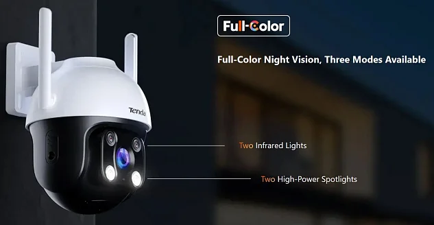Tenda CH3-WCA - Venkovní otočná IP65 Wi-Fi FullHD kamera, noční LED, audio, detekce pohybu, CZ app