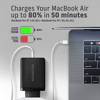 AXAGON ACU-DPQ100, GaN nabíječka do sítě 100W, 3x port (USB-A + dual USB-C), PD3.0/PPS/QC4+/Apple AXAGON ACU-DPQ100, GaN nabíječka do sítě 100W, 3x port (USB-A + dual USB-C), PD3.0/PPS/QC4+/Apple