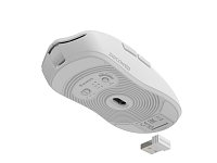 Genesis herní myš ZIRCON 500/Herní/Optická/10 000DPI/Bezdrátová USB + Bluetooth/Bílá