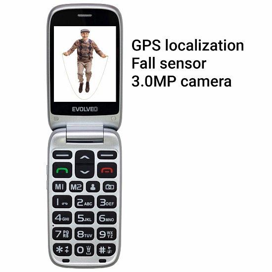 EVOLVEO EasyPhone FS, vyklápěcí mobilní telefon 2.8