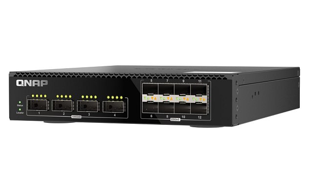 QNAP řízený switch QSW-M7308R-4X (4x 100GbE porty + 8x 25GbE porty, poloviční šířka)