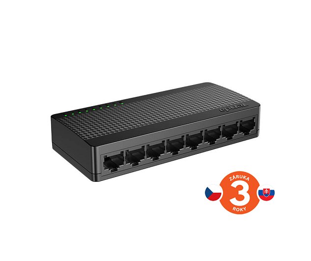 Tenda SG108M -  8x Gigabit Desktop Ethernet Mini  Switch, rychlosti 10/100/1000 Mb/s, 16Gb/s