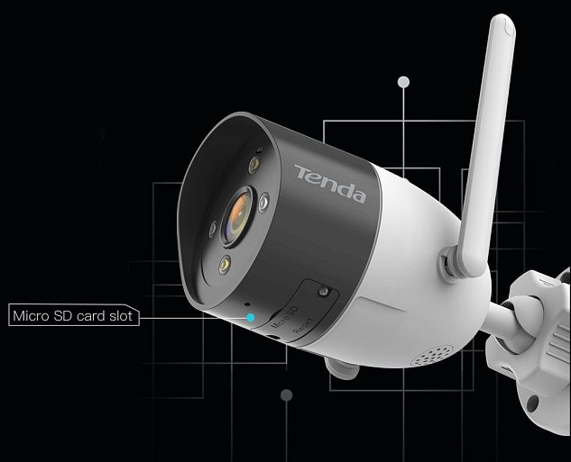Tenda RT3 - Venkovní IP66 Wi-Fi FullHD kamera, noční LED, dvoucestné audio, detekce pohybu, CZ app