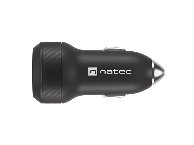 Natec nabíječka do auta CONEY, 1XUSB, 1XUSB-C, 48W