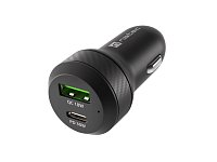 Natec nabíječka do auta CONEY, 1XUSB, 1XUSB-C, 48W