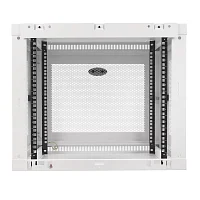 Skříň SmartRack 9U, Mini Rack, hloubka pro přepínače, montáž na stěnu, bílá