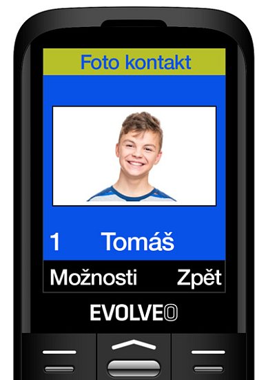 EVOLVEO EasyPhone XO, mobilní telefon pro seniory s nabíjecím stojánkem (černá barva)