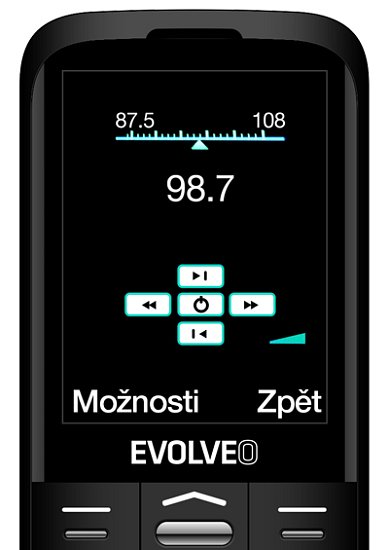 EVOLVEO EasyPhone XO, mobilní telefon pro seniory s nabíjecím stojánkem (černá barva)