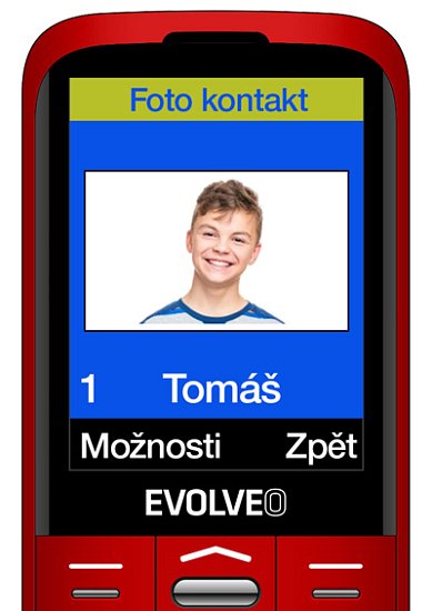 EVOLVEO EasyPhone XO, mobilní telefon pro seniory s nabíjecím stojánkem (červená barva)