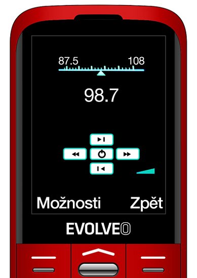 EVOLVEO EasyPhone XO, mobilní telefon pro seniory s nabíjecím stojánkem (červená barva)