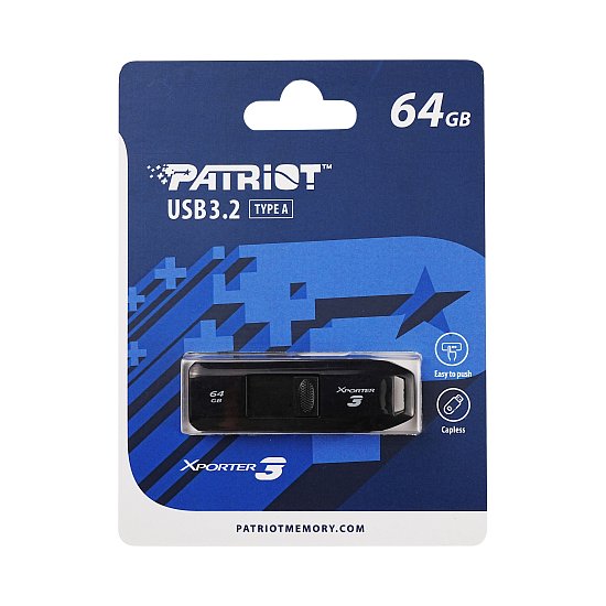 Patriot Xporter 3/64GB/80MBps/USB 3.2/USB-A/Černá