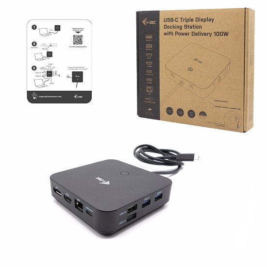 i-tec USB-C HDMI Dual DP Docking Station, Power Delivery 100W