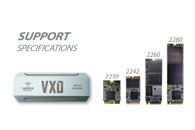 Patriot VXD externí box USB 3.2  M.2 NVMe SSD RGB