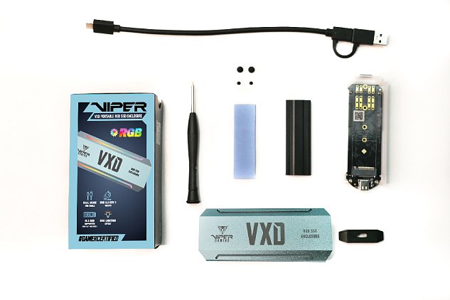 Patriot VXD externí box USB 3.2  M.2 NVMe SSD RGB