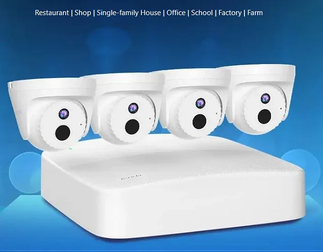 Tenda K4P-4CR - PoE kamerový set 4MPx, 4CH NVR + 4x IP kamera 4MPx, IP67, zvuk, web. rozhraní,CZ app