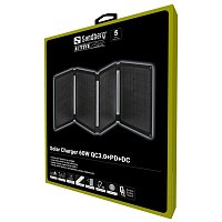 Sandberg solární panel - nabíječka, výkon 60W, QC3.0+PD+DC,černá Sandberg solární panel - nabíječka, výkon 60W, QC3.0+PD+DC,černá