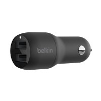 BELKIN Dual USB-A Car Charger, 12W X2, BLK