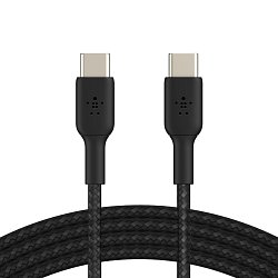 BELKIN kabel oplétaný USB-C - USB-C, 1m, černý