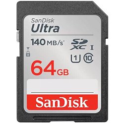 SanDisk Ultra/SDXC/64GB/140MBps/UHS-I U1 / Class 10/Černá
