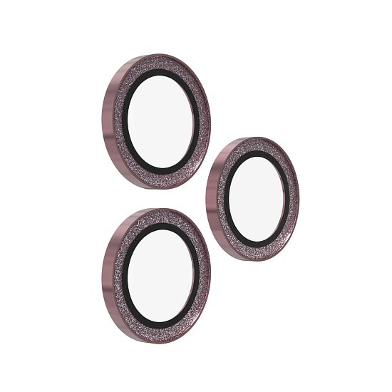 ZAGG Ochranná čočka pro Apple iPhone 17 Pro/Pro Max/16 Pro/Pro Max/15 Pro/Pro Max - růžová třpytka