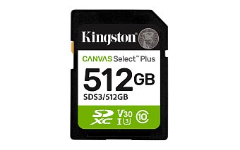 Kingston Canvas Select Plus/SDXC/512GB/UHS-I U3 / Class 10