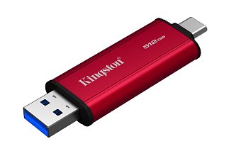 Kingston Dual Portable/512GB/SSD/Externí/Červená/5R