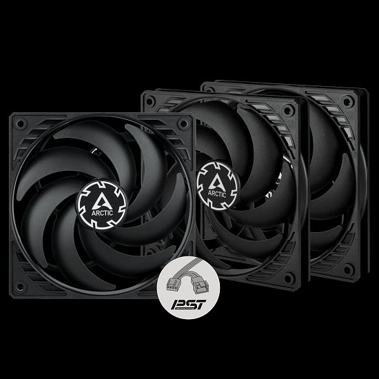 ARCTIC P12 Slim PWM PST – 120mm Pressure optimized case fan | Slim profile | PWM controlled speed wi