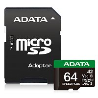 Adata Speed Plus/Micro SD/64GB/UHS-I U3 / Class 10/+ Adaptér