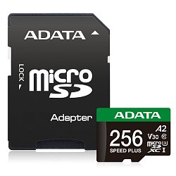 Adata Speed Plus/Micro SD/256GB/UHS-I U3 / Class 10/+ Adaptér