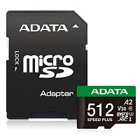 Adata Speed Plus/Micro SD/512GB/UHS-I U3 / Class 10/+ Adaptér