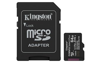 Kingston Canvas Select Plus/Micro SDXC/64GB/UHS-I U1 / Class 10/+ Adaptér