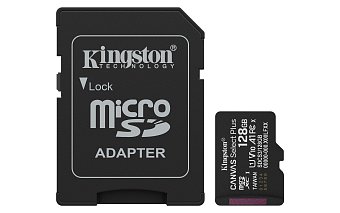 Kingston Canvas Select Plus/Micro SDXC/128GB/UHS-I U1 / Class 10/+ Adaptér