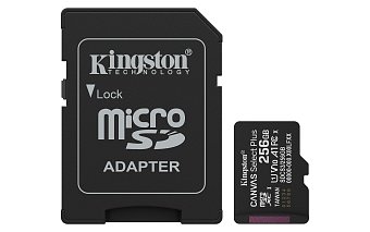 Kingston Canvas Select Plus/Micro SDXC/256GB/UHS-I U1 / Class 10/+ Adaptér