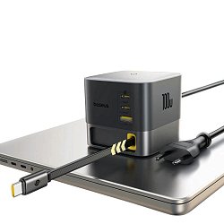 Baseus Nabíjecí stanice Super GaN Charger 100W, 3xUSB-C, USB-A 1m kabel černá