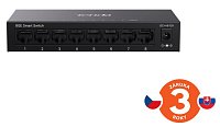 Tenda TEG2208D Websmart L2 cloud managed switch, 8x 10/100/1000 Mbps, Kov, Fanless - bez ventilátorů