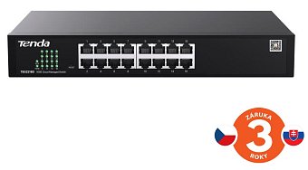 Tenda TEG2216D Websmart L2 cloud managed switch, 16x 10/100/1000 Mbps, Kov, Fanless-bez ventilátorů Tenda TEG2216D Websmart L2 cloud managed switch, 16x 10/100/1000 Mbps, Kov, Fanless-bez ventilátorů