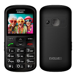 EVOLVEO EasyPhone XS, mobilní telefon pro seniory, černý