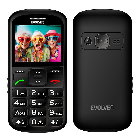 EVOLVEO EasyPhone XS, mobilní telefon pro seniory, černý