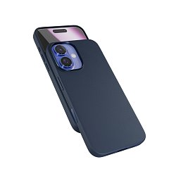 Epico Mag+ kožený kryt iPhone 16 - modrá
