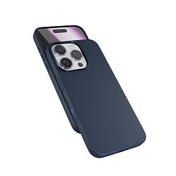Epico Mag+ kožený kryt iPhone 16 Pro - modrá