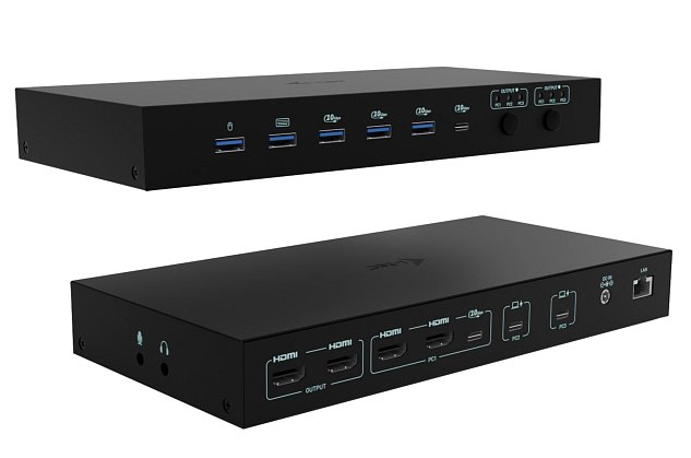 i-tec USB-C KVM Docking station for 3 Hosts, Dual Display, 2x Power Delivery (1x 92W/2x 65W)