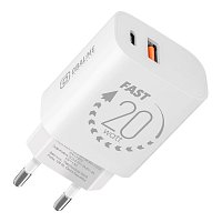 OBAL:ME Cestovní Nabíječka USB-A + USB-C 20W White