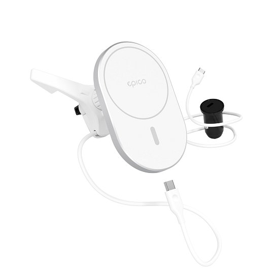 Epico Ellipse MagSafe Car Charger - stříbrná