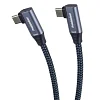 PremiumCord USB-C 2x zahnutý kabel, 1m