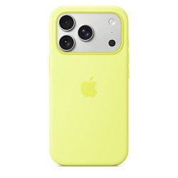 iPhone 17 Pro Silicone Case with MS – Neon Yellow