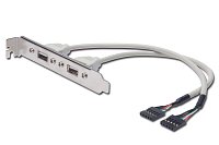 PremiumCord USB vývod z MB na záslepku, 2x USB-A