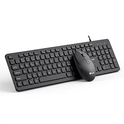 Klávesnice C-TECH KBM-105, drátový combo set s myší, USB, CZ/SK