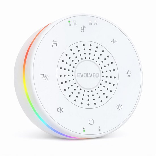 EVOLVEO Nubiloo – uspávací modul s bílým šumem, ukolébavkami a barevným světlem na dobrou noc