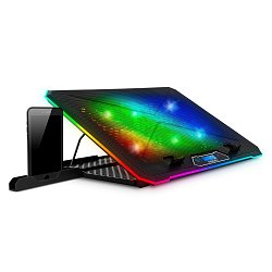 EVOLVEO Ania 9RGB, chladící podložka pod notebook, 6x ventilátor, RGB podsvícení ventilátorů a obvod EVOLVEO Ania 9RGB, chladící podložka pod notebook, 6x ventilátor, RGB podsvícení ventilátorů a obvod